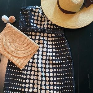 The Limited strapless black polka dot dress size 6
